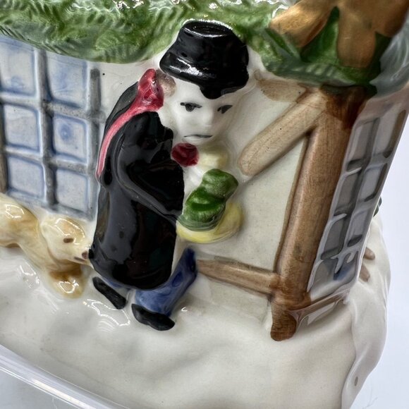 Fitz & Floyd a Dickens Christmas Candy Box & Lid FF Porcelain 1988 - Picture 7 of 11